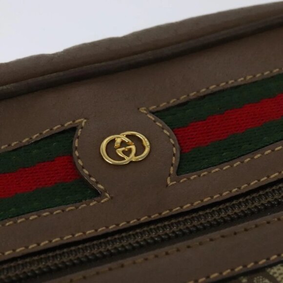 GUCCI GG Supreme Web Sherry Line Bag PVC Beige Gold 001 44 6655 Auth 131721 - Picture 11 of 15